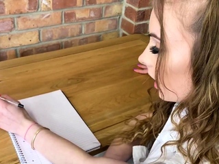 Amateur slut threesome in stockings and blowjob