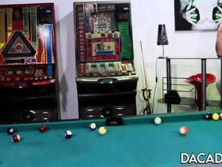 DaCada and Gina share a cock on the pool table