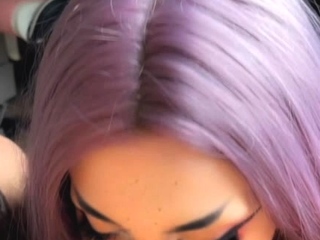 Tan stud gives a POV blowjob to his big cock