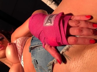 This brunette chick with nice big boobs and a pretty face is