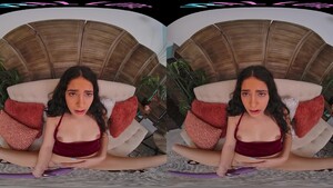 Sexy Latina rides her male sex doll in virtual reality