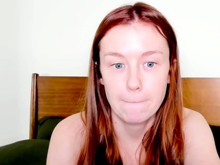 Sexy amateur redhead teen double dildo action