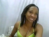 Ebony Plays with Dildo on Webcam