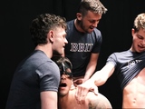 Grindr hookup anal fucked by three frat boys!