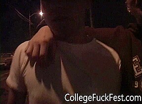 Partying college teen sluts sucking dick
